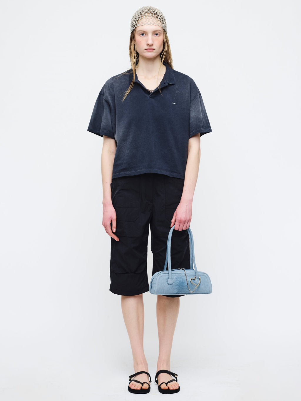 Marge Sherwood - Soft Boston Ew Mini (Blue Python Effect Suede) product image 3 | TRAB K-Fashion Australia