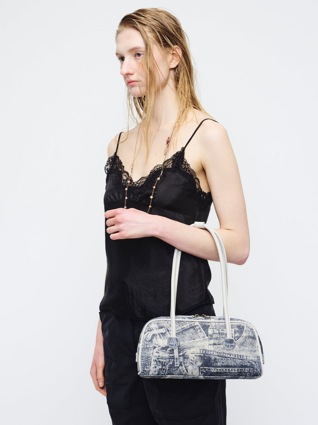 Marge Sherwood - Soft Boston Ew Piping (Light Grey Printed Suede+Crinkle) product image 2 | TRAB K-Fashion Australia