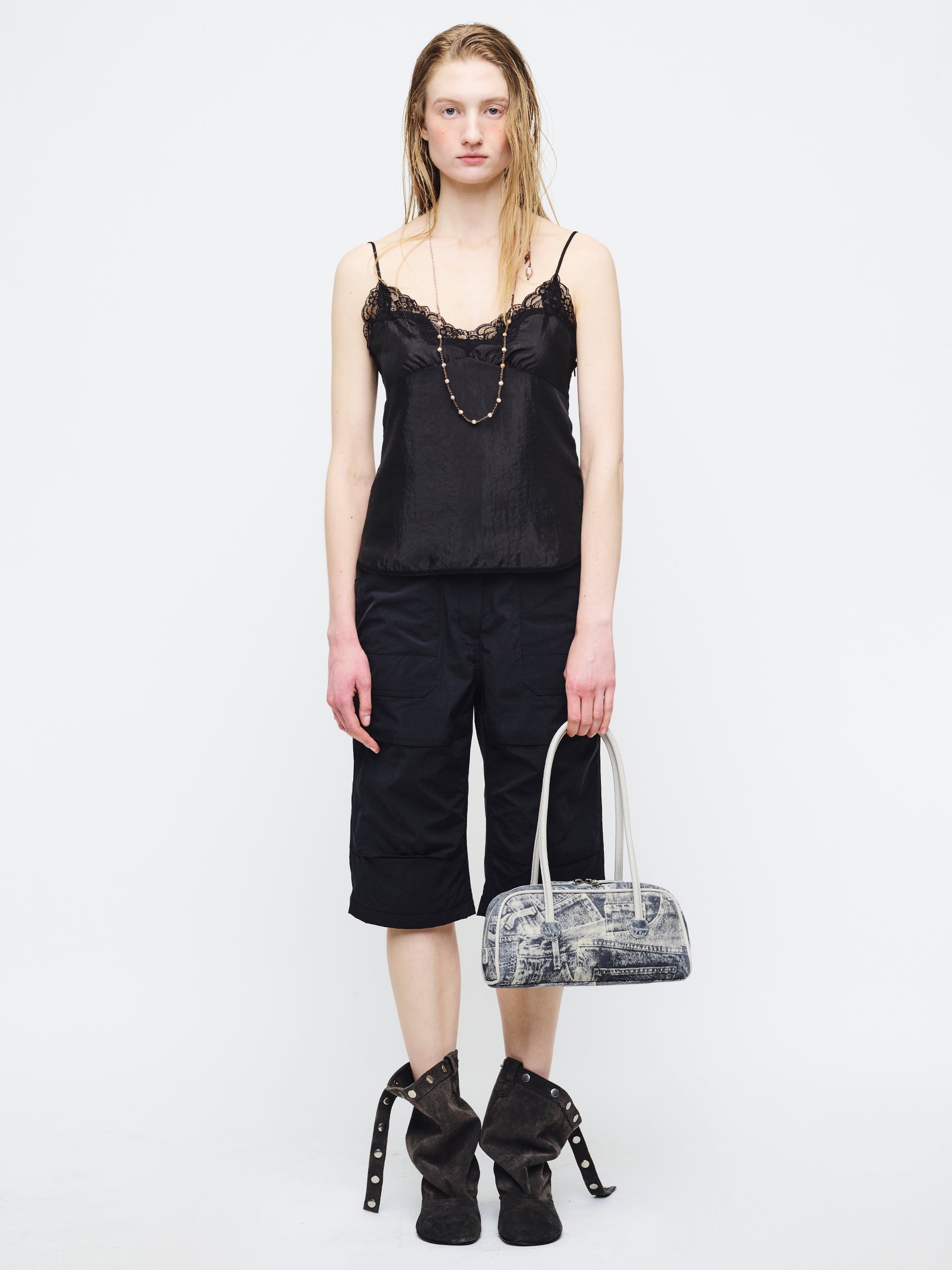 Marge Sherwood - Soft Boston Ew Piping (Light Grey Printed Suede+Crinkle) product image 3 | TRAB K-Fashion Australia
