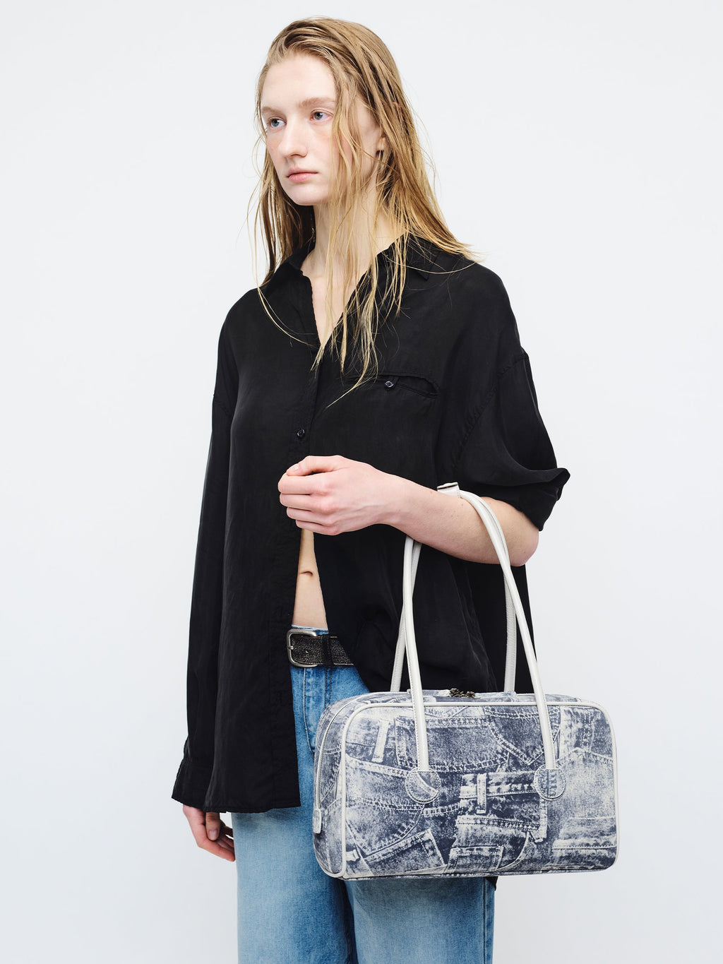 Marge Sherwood - Soft Boston Piping (Light Grey Printed Suede+Crinkle) product image 7 | TRAB K-Fashion Australia