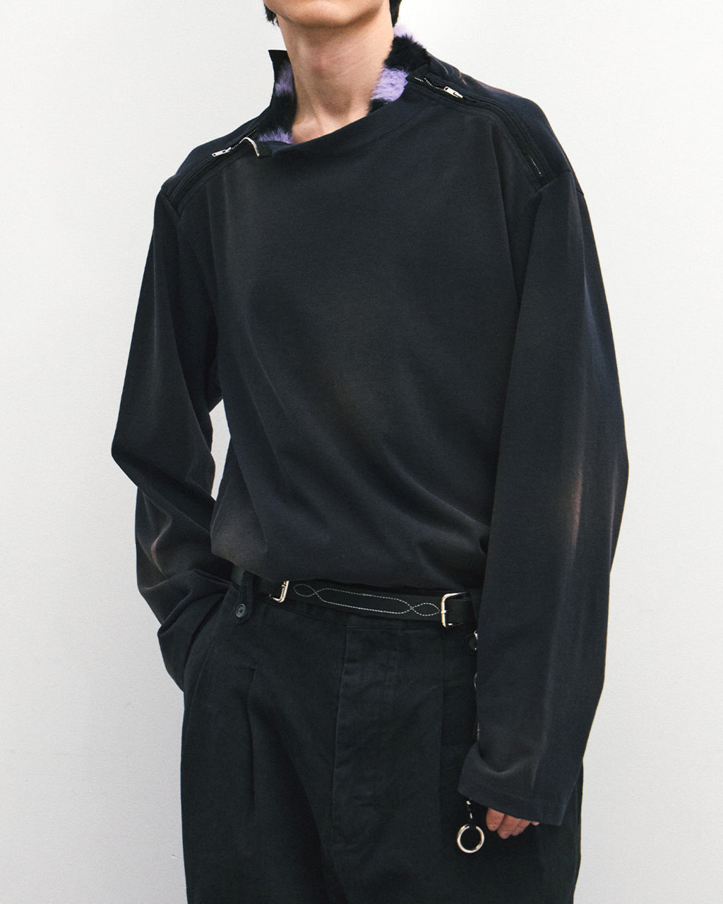 Eastlogue - Army Double Zip L.s T-shirts (D.navy) product image 2 | TRAB K-Fashion Australia