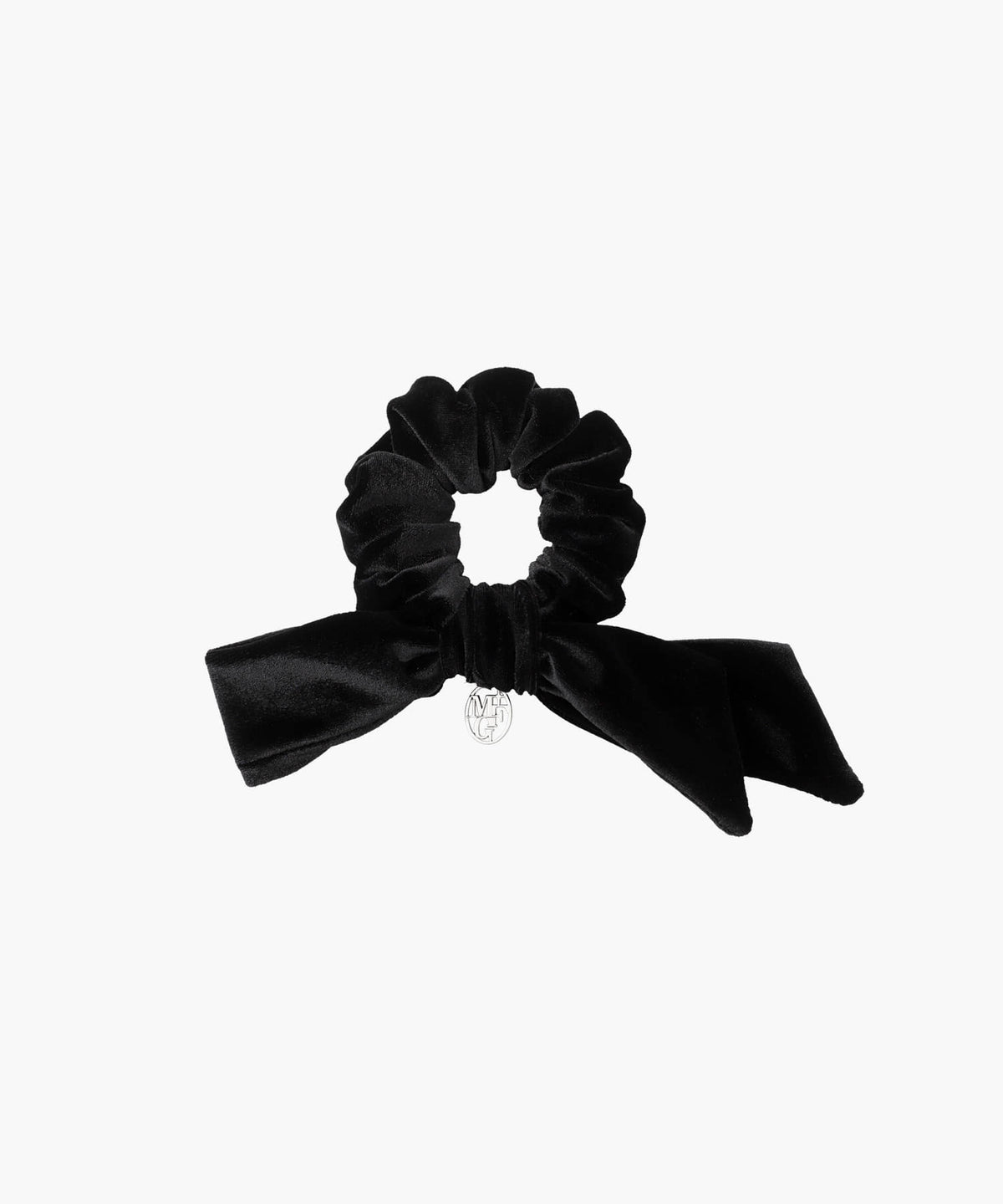 Marithe & Francois Girbaud - Circle Logo Big Ribbon Velvet Scrunchie (Black) product image 1 | TRAB K-Fashion Australia