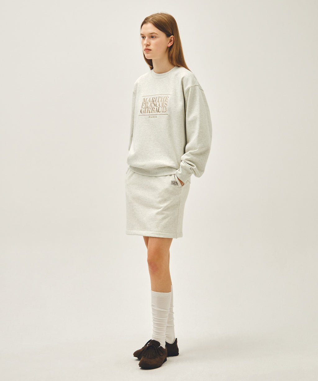 Marithe & Francois Girbaud - Vintage Classic Logo Sweat Mini Skirt (Oatmeal) product image 4 | TRAB K-Fashion Australia
