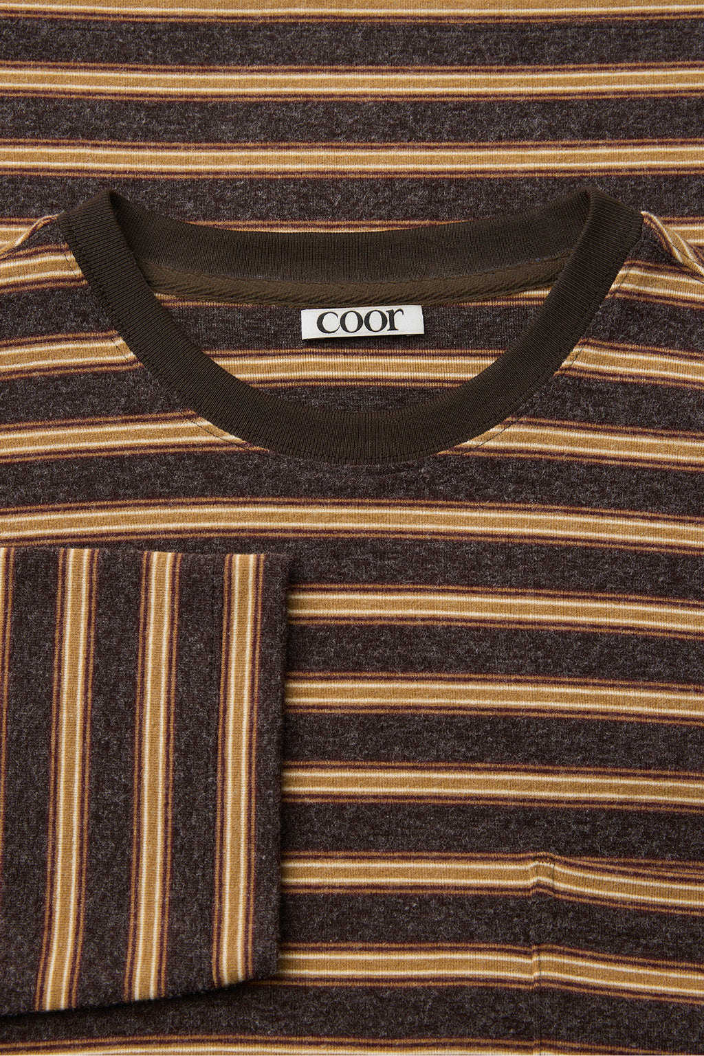 Coor - Soft Brushed Multi Pin Stripe T-Shirt (Dark Brown) product image 5 | TRAB K-Fashion Australia