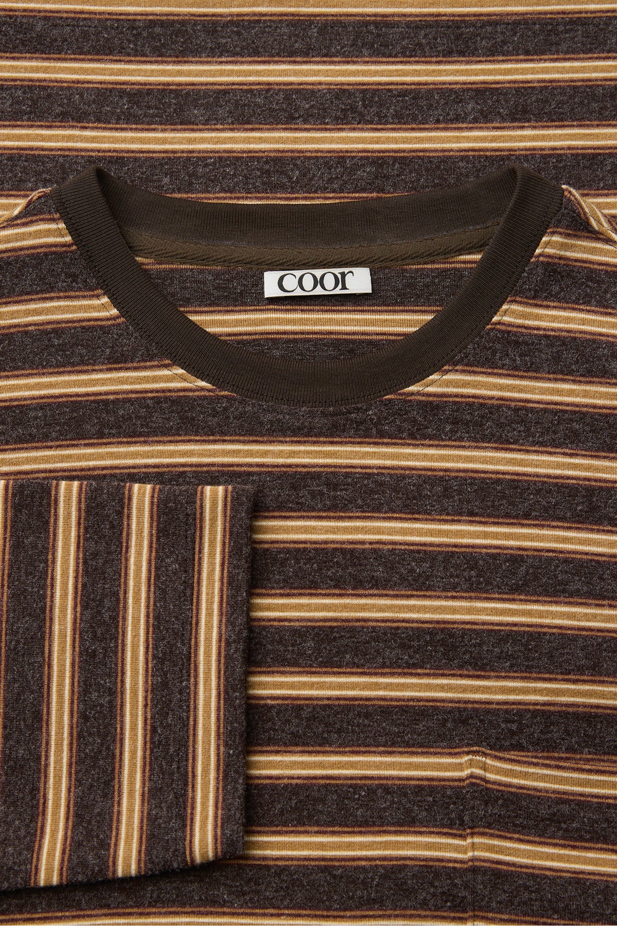 Coor - Soft Brushed Multi Pin Stripe T-Shirt (Dark Brown) product image 5 | TRAB K-Fashion Australia