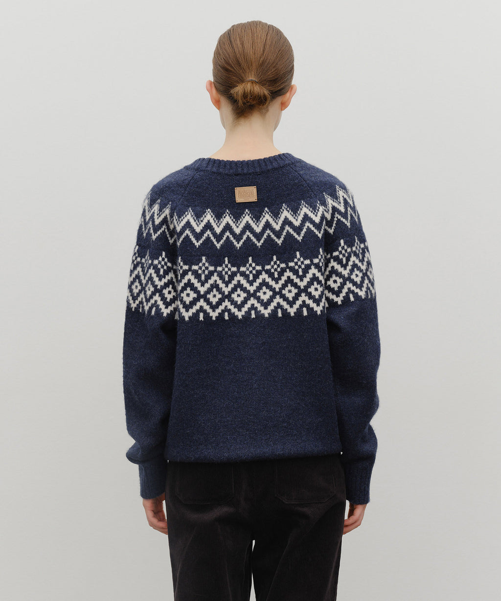 Marithe & Francois Girbaud - Fairisle Crew Neck Knit Pullover (Navy) product image 2 | TRAB K-Fashion Australia