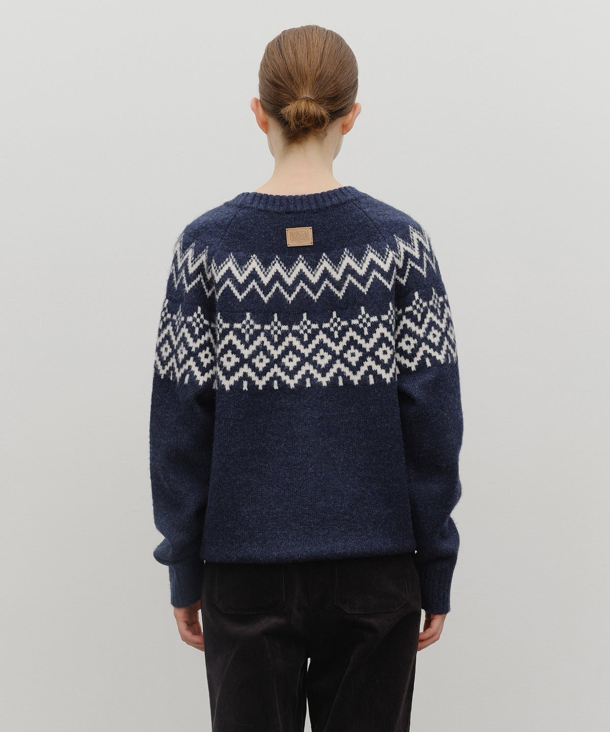 Marithe & Francois Girbaud - Fairisle Crew Neck Knit Pullover (Navy) product image 2 | TRAB K-Fashion Australia