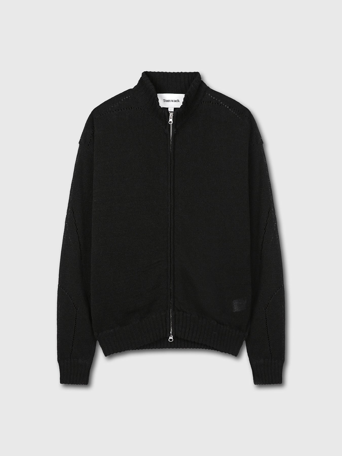 Tonywack - Linen Full Zip Knitted Jumper (Black) product image 9 | TRAB K-Fashion Australia