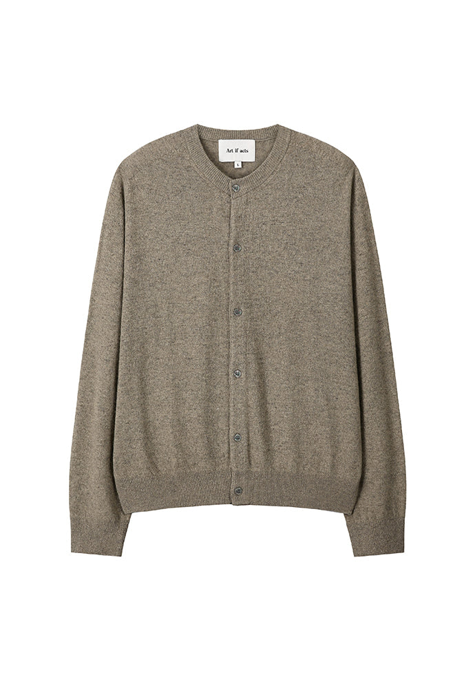 Art if acts - Wholegarment Round Neck Cardigan (French Taupe) product image 7 | TRAB K-Fashion Australia