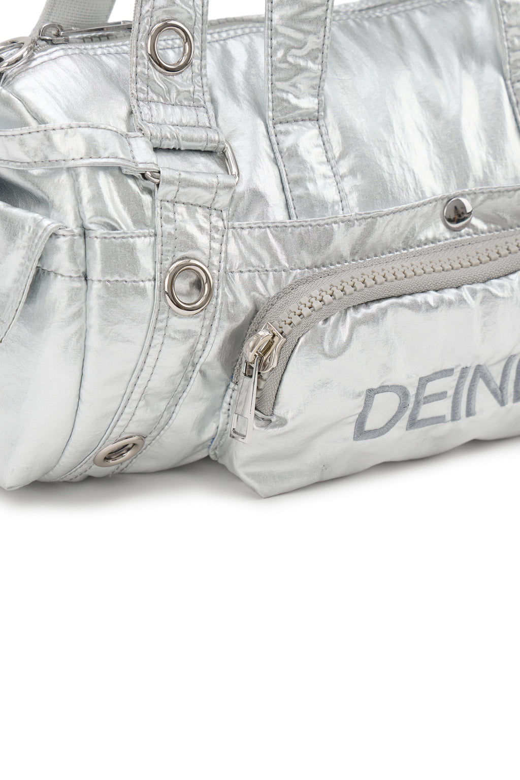 Deinet - Eyelet Glossy Mini Duffle Bag (Silver) product image 10 | TRAB K-Fashion Australia