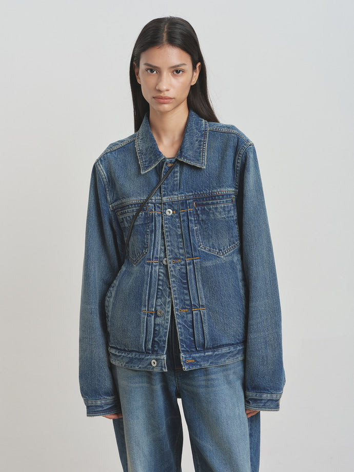 Tonywack - Denim Blouson Jacket (Mid Blue) product image 1 | TRAB K-Fashion Australia