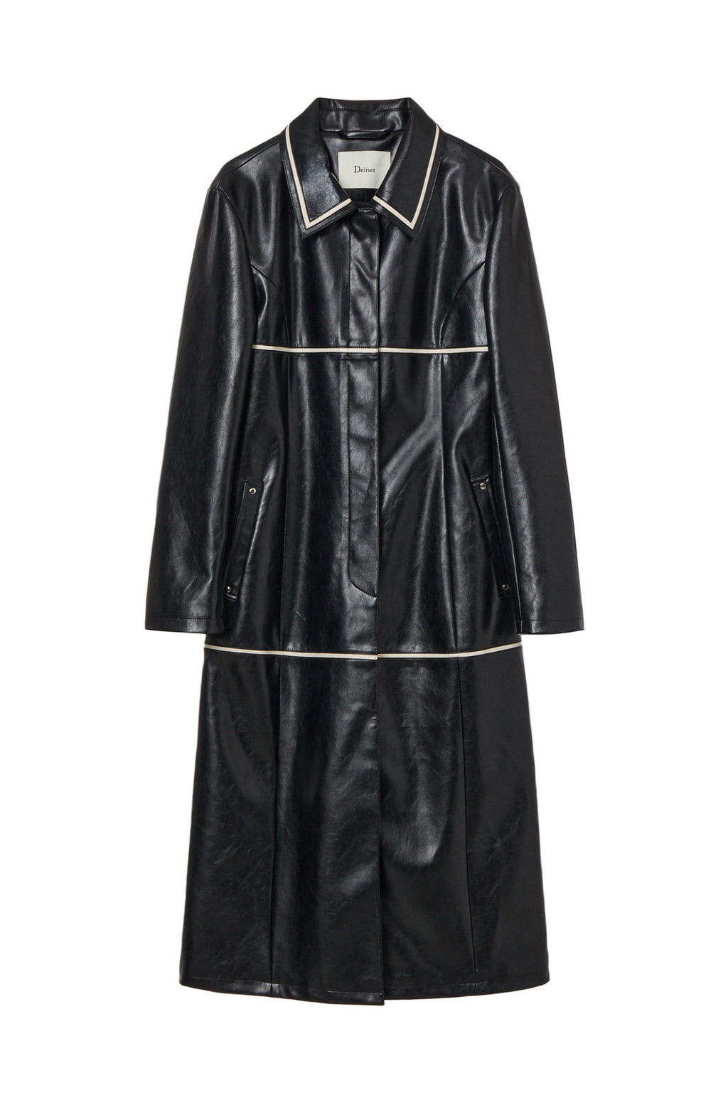 Deinet - Faux Leather Contrast Jacket (Black) product image 8 | TRAB K-Fashion Australia