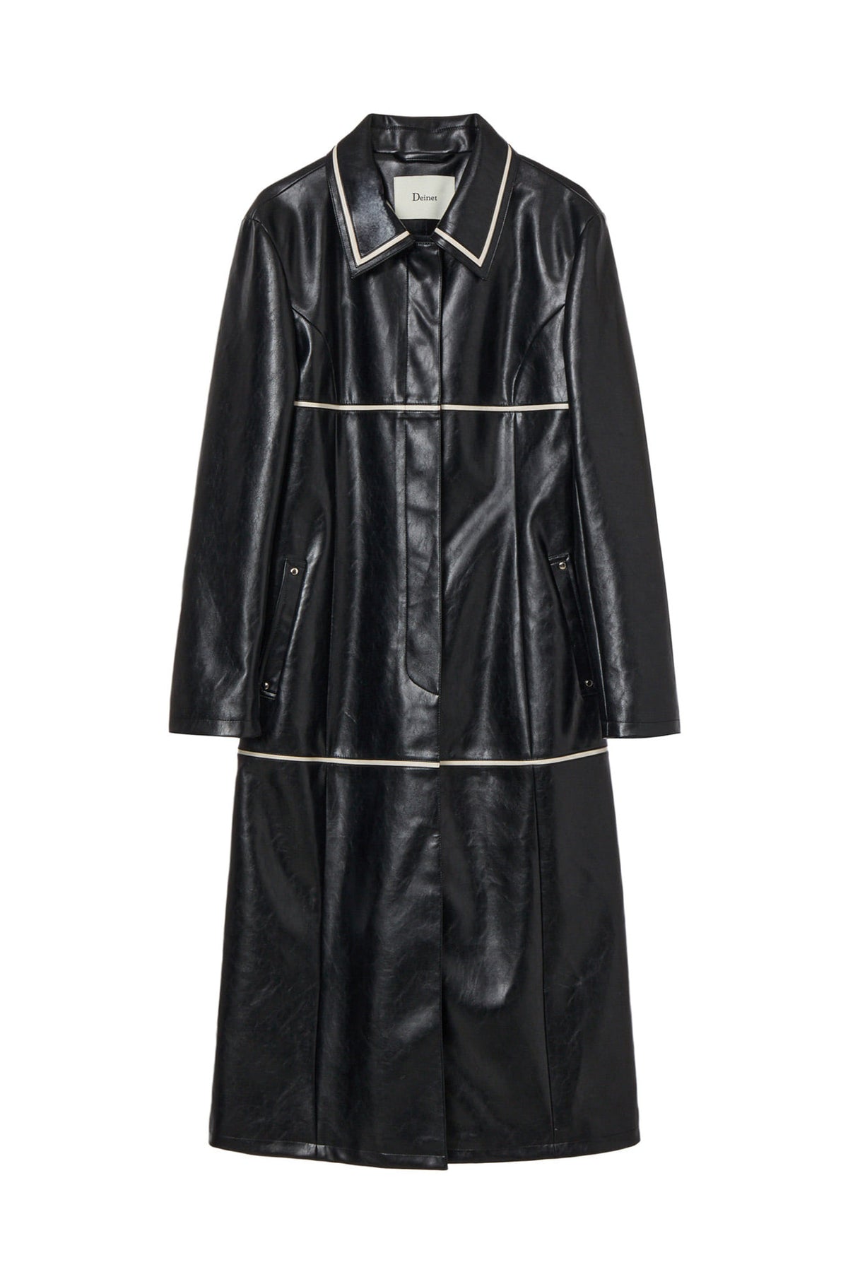 Deinet - Faux Leather Contrast Jacket (Black) product image 8 | TRAB K-Fashion Australia