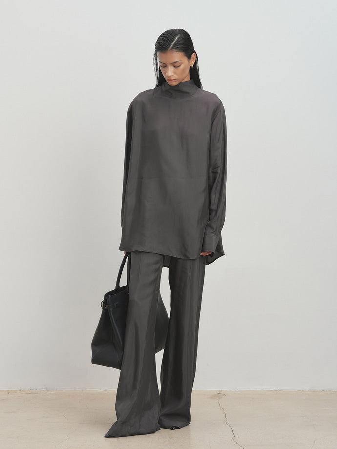 Tonywack - Liquid Oversized High Neck Top (Grey Khaki) product image 5 | TRAB K-Fashion Australia