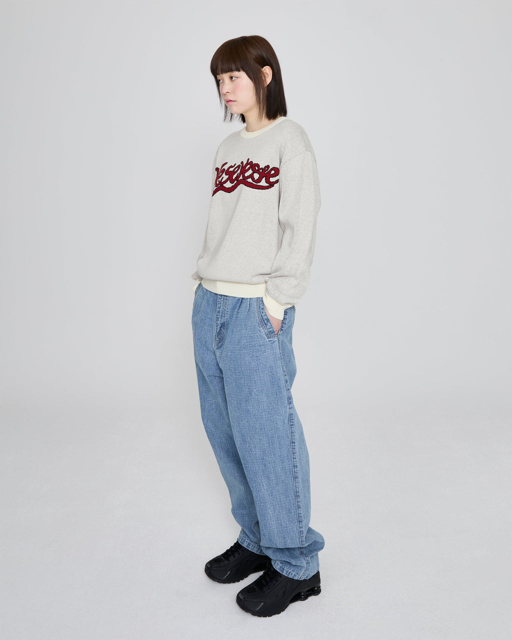 yeseyesee - Snail Logo Long Sleeve Knit Pullover (Ivory) product image 11 | TRAB K-Fashion Australia