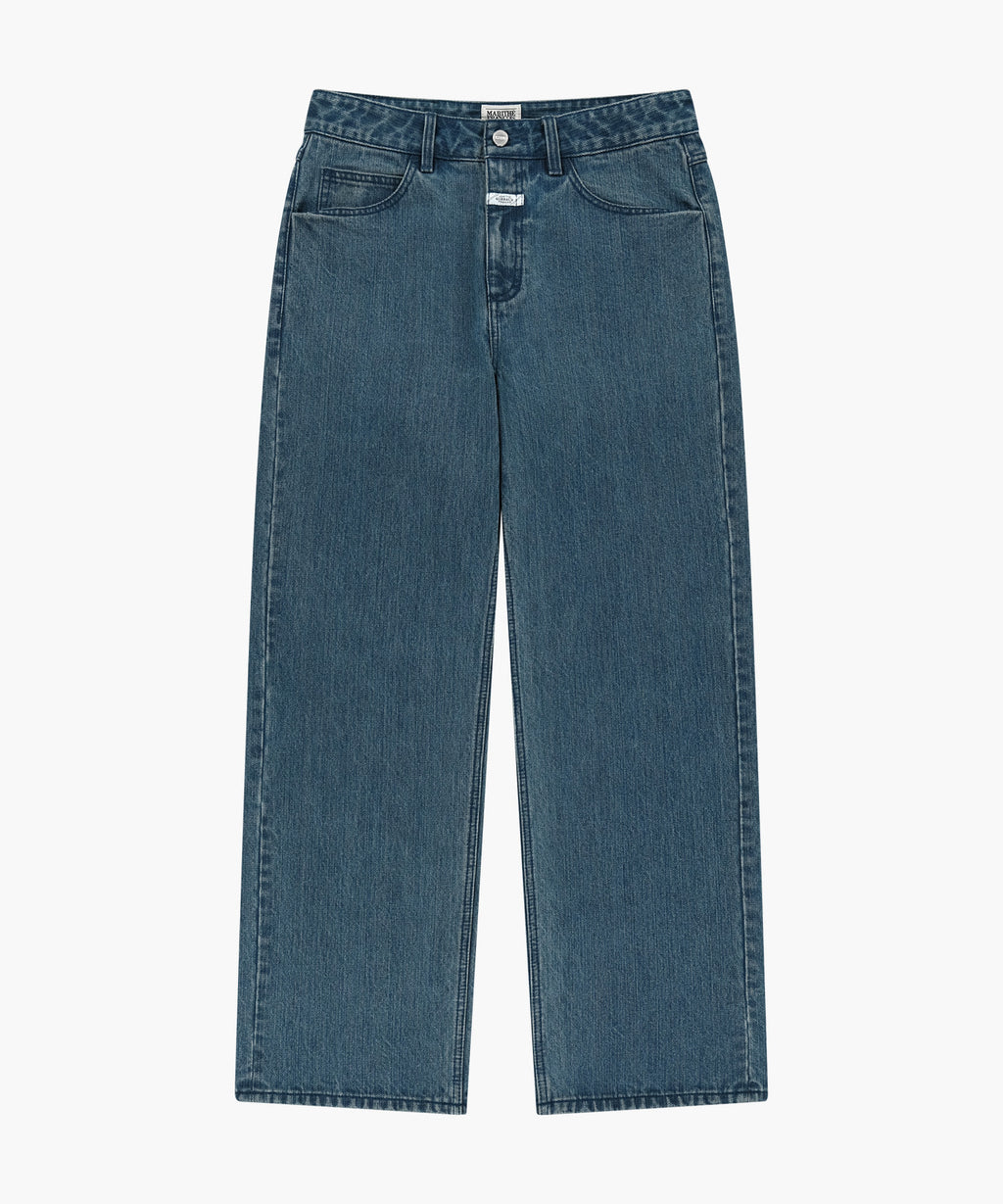 Marithe & Francois Girbaud - Semi-wide Broken Twill Denim Pants (Blue) product image 6 | TRAB K-Fashion Australia