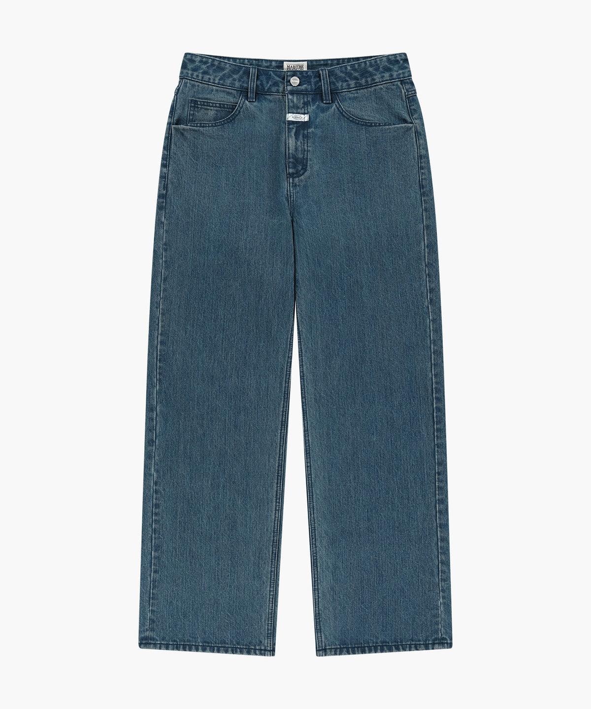 Marithe & Francois Girbaud - Semi-wide Broken Twill Denim Pants (Blue) product image 6 | TRAB K-Fashion Australia