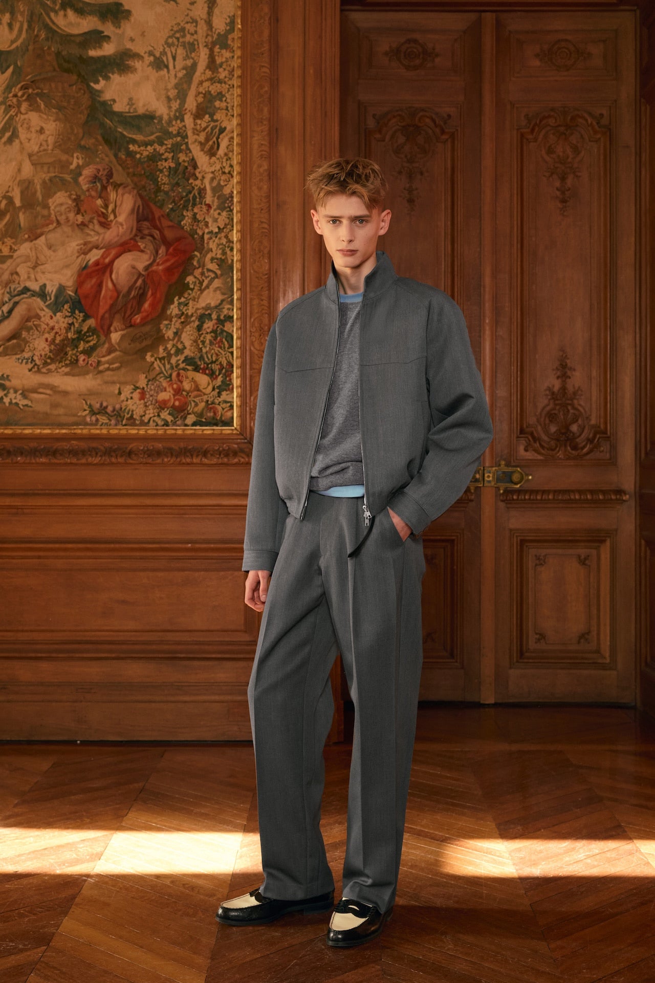 STU - High Neck Zip-up Wool Jacket (Grey) product image 12 | TRAB K-Fashion Australia