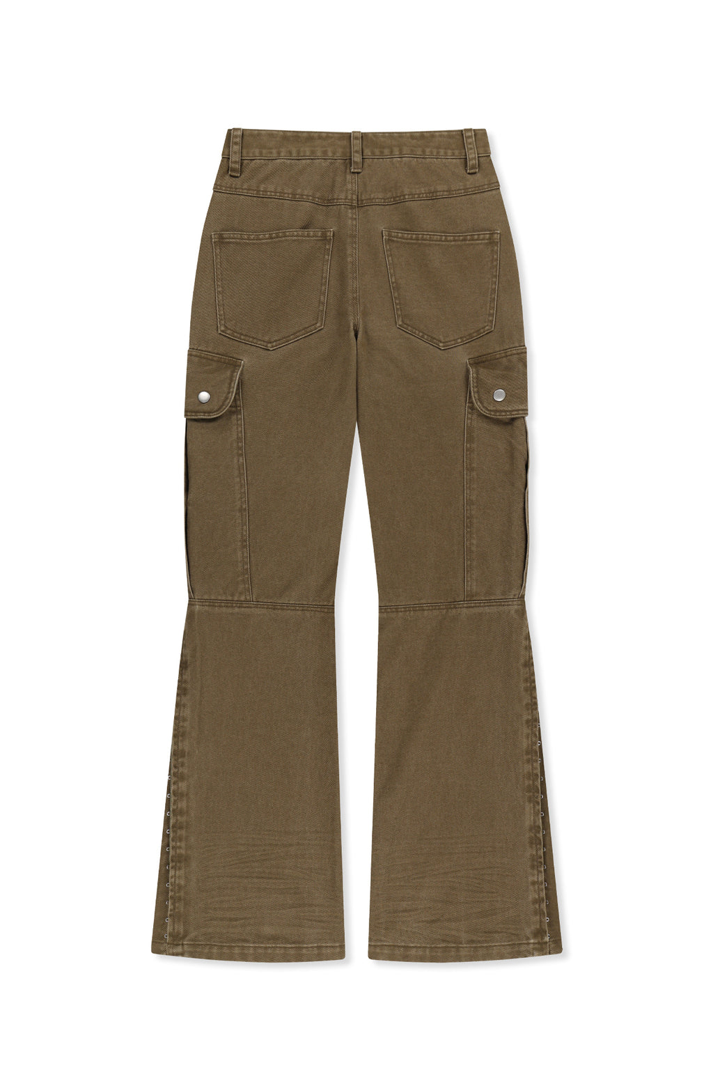 Matin Kim - Multi Hook Bootcut Cargo Pants (Khaki) product image 2 | TRAB K-Fashion Australia
