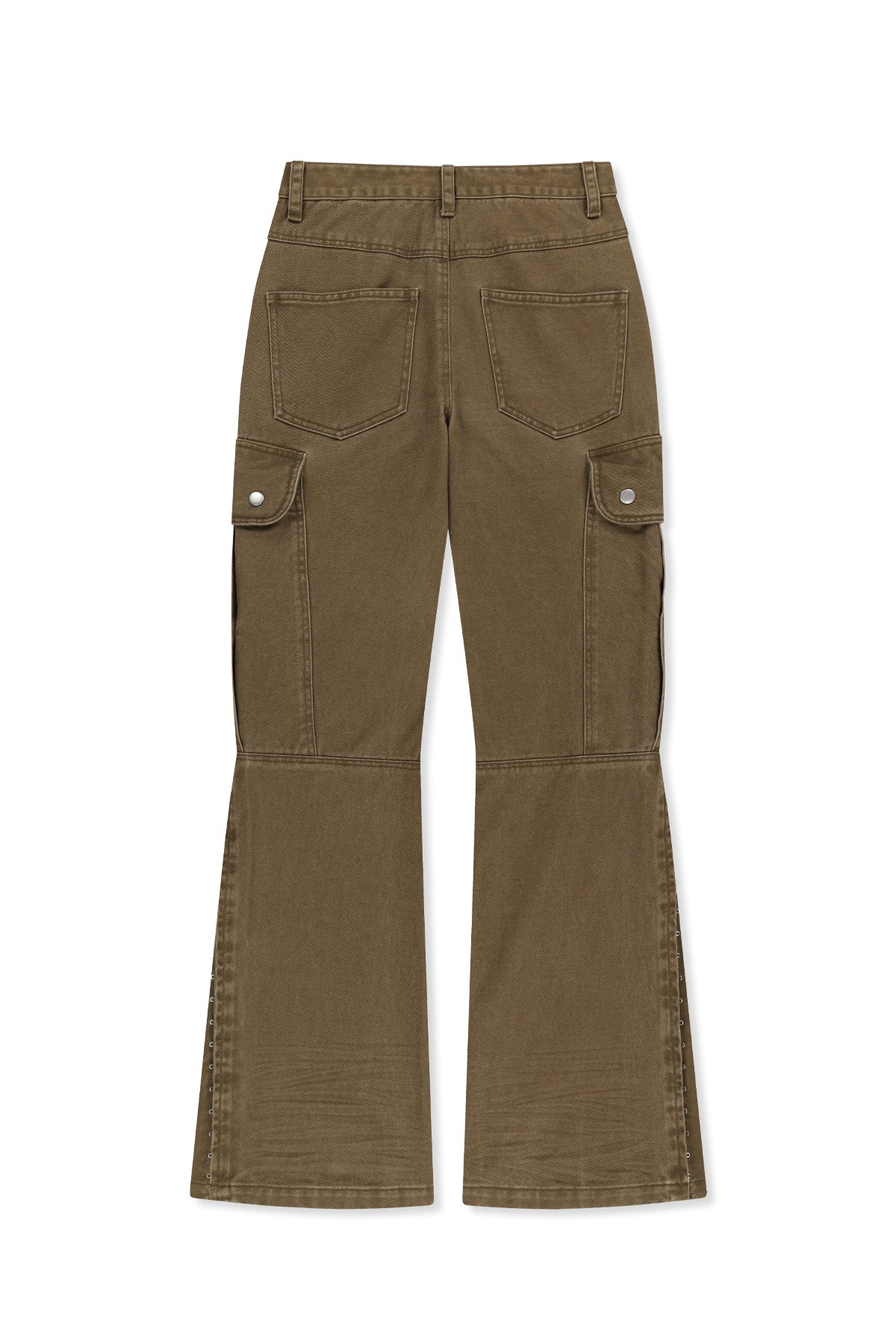 Matin Kim - Multi Hook Bootcut Cargo Pants (Khaki) product image 2 | TRAB K-Fashion Australia