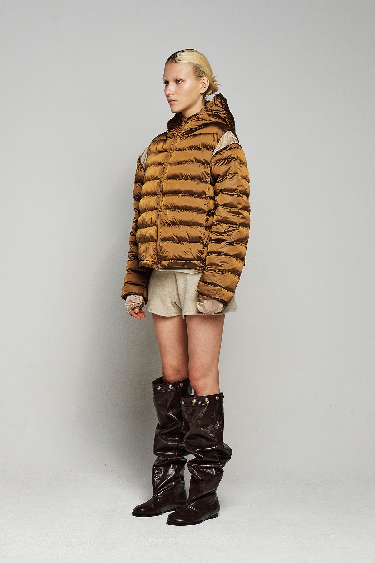 Deinet - Point Wellon Hooded Jacket (Dark Brown) product image 2 | TRAB K-Fashion Australia