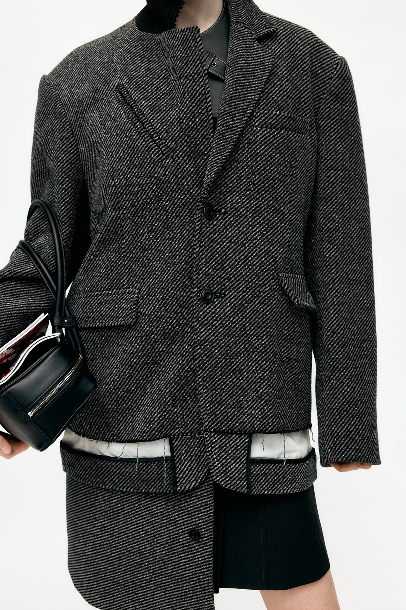 Andersson Bell - Unisex Leather Slash Scarf (Black) product image 2 | TRAB K-Fashion Australia