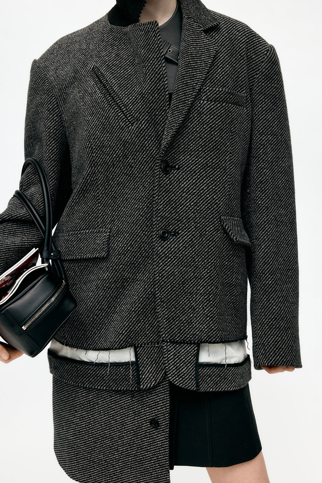 Andersson Bell - Unisex Leather Slash Scarf (Black) product image 2 | TRAB K-Fashion Australia