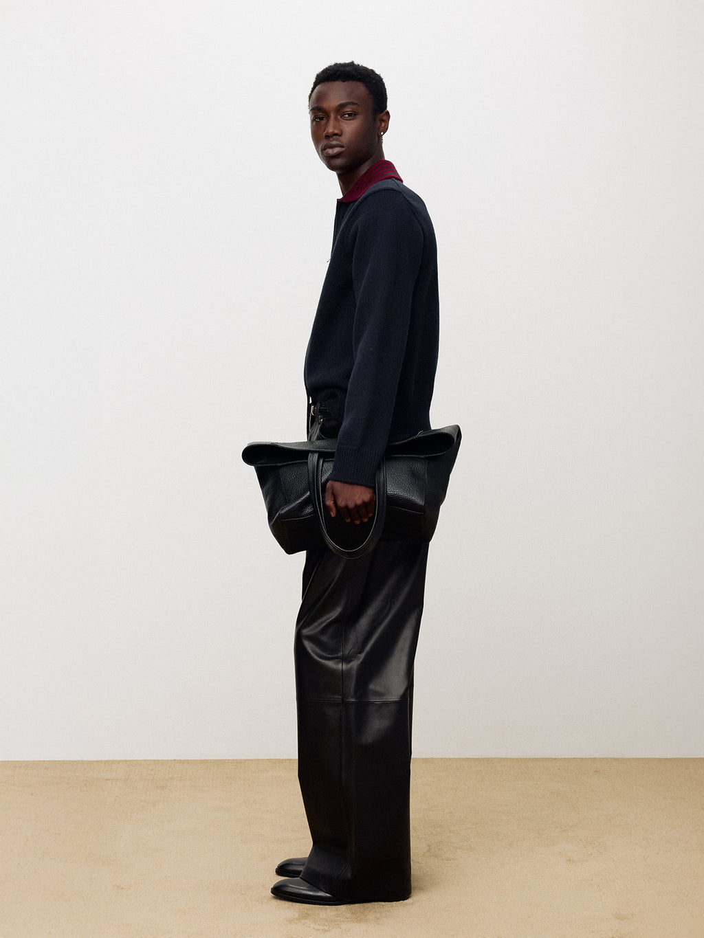 Tonywack - Contrast Collar Full-Zip Blouson (Navy) product image 2 | TRAB K-Fashion Australia