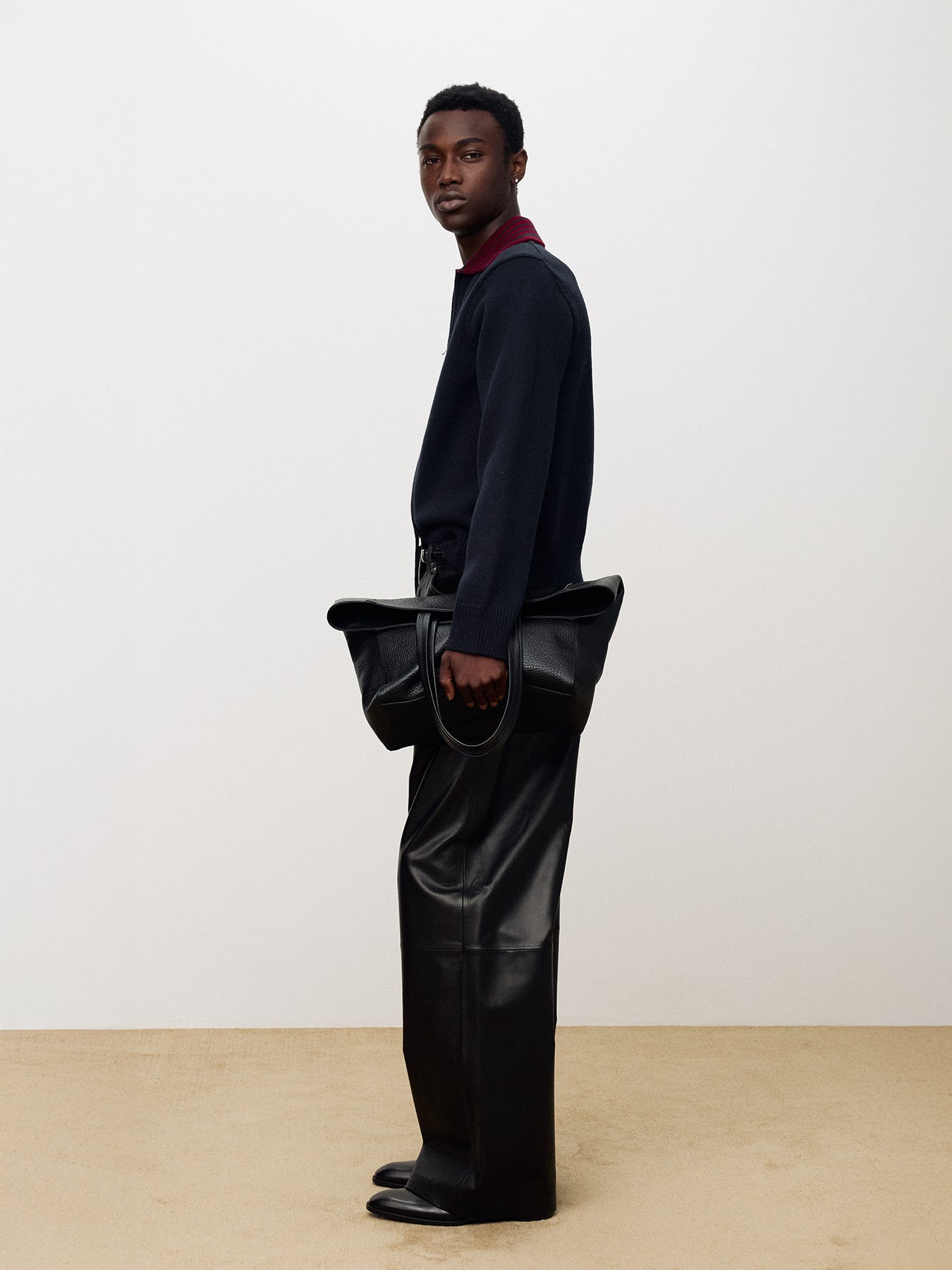 Tonywack - Contrast Collar Full-Zip Blouson (Navy) product image 2 | TRAB K-Fashion Australia