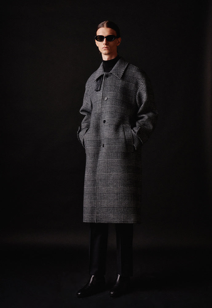 Tonywack - Mac Overcoat (Black / White Glen Check) product image 3 | TRAB K-Fashion Australia