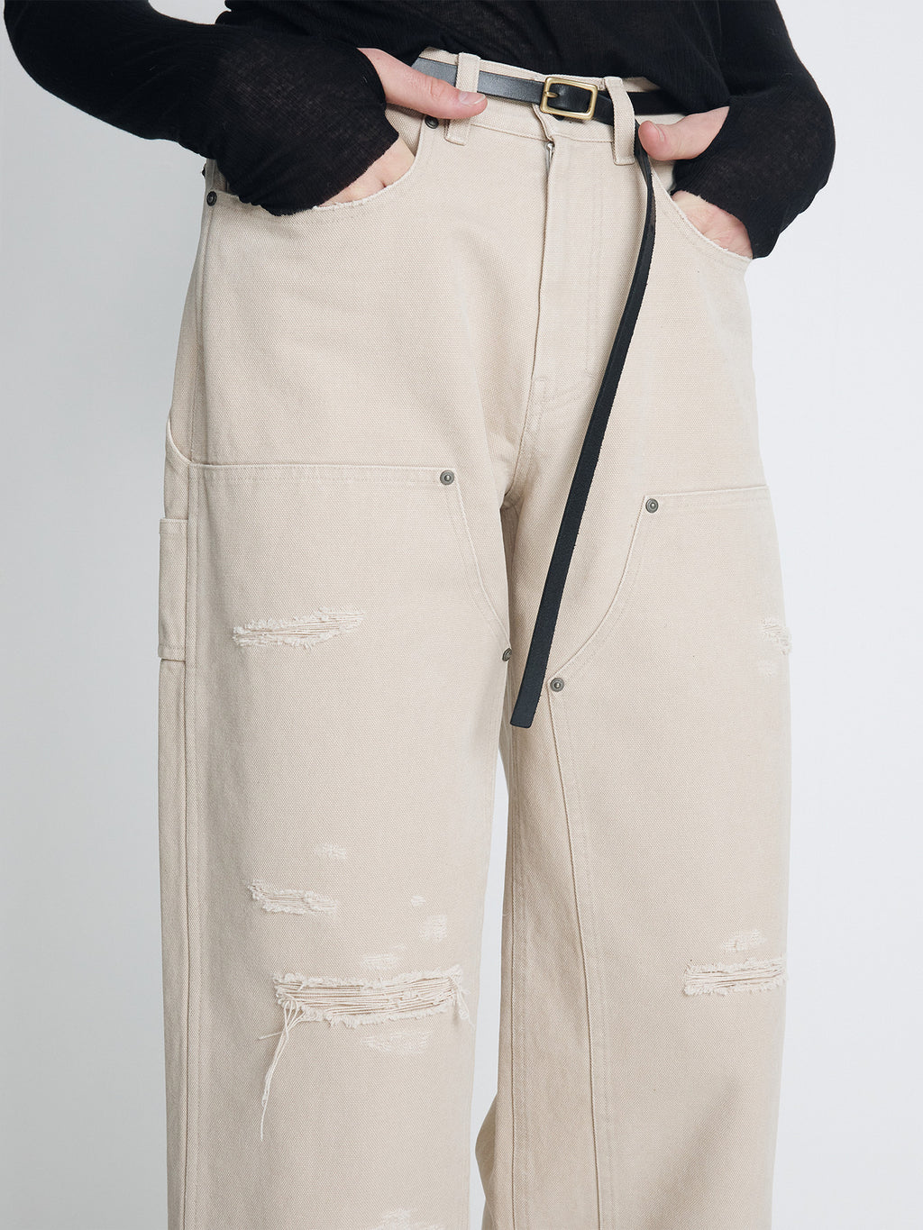 Tonywack - Grain Canvas Distressed Work Pants (Sand) product image 4 | TRAB K-Fashion Australia