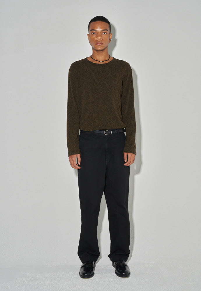 Tonywack - Twist-Melange Long Sleeve Knit (Melange Loden) product image 1 | TRAB K-Fashion Australia