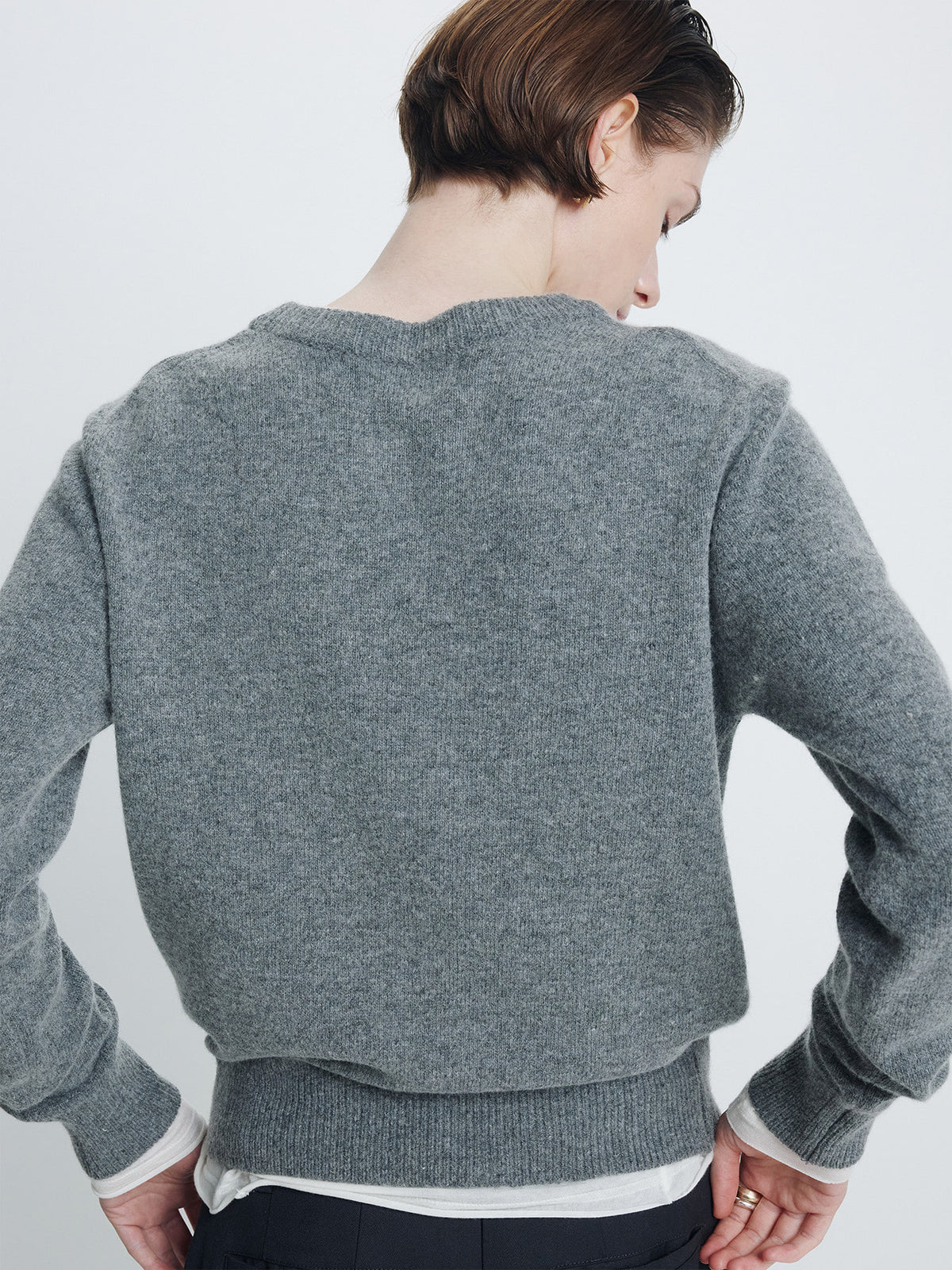 Tonywack - Wool Blend Crew-Neck Knit (Grey) product image 7 | TRAB K-Fashion Australia