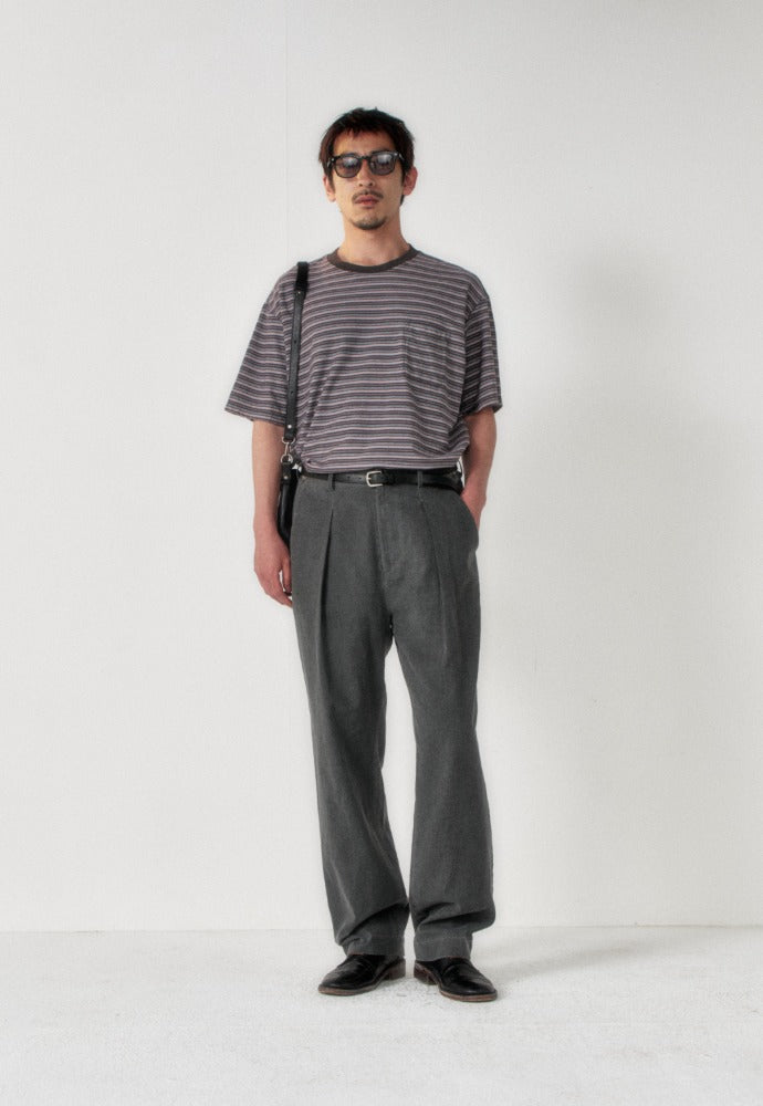 Art if acts - Stripe Pocket Tee (Grey/Blue) product image 1 | TRAB K-Fashion Australia