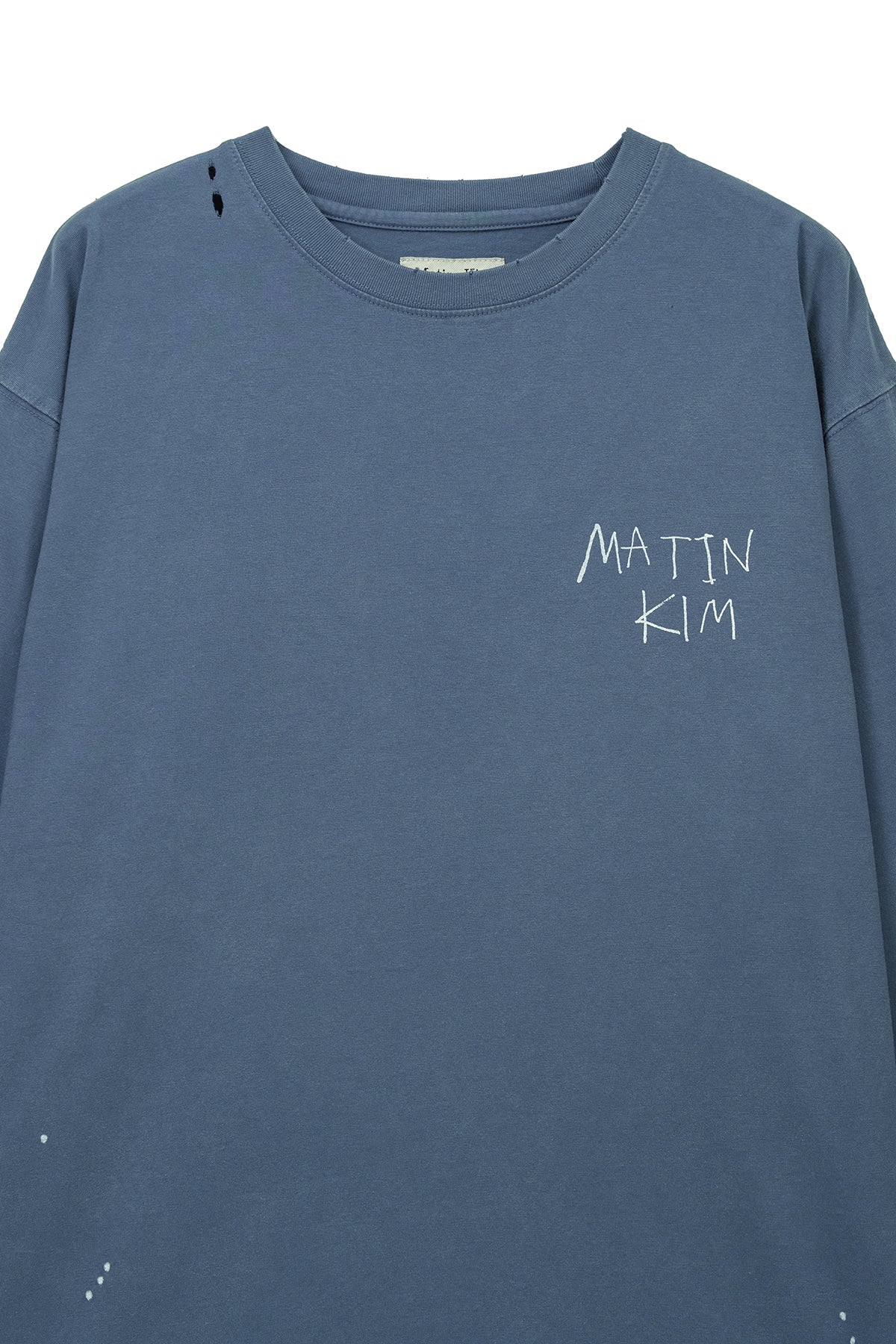 Matin Kim - Vintage Washed Logo Top (Smoke Blue) product image 3 | TRAB K-Fashion Australia