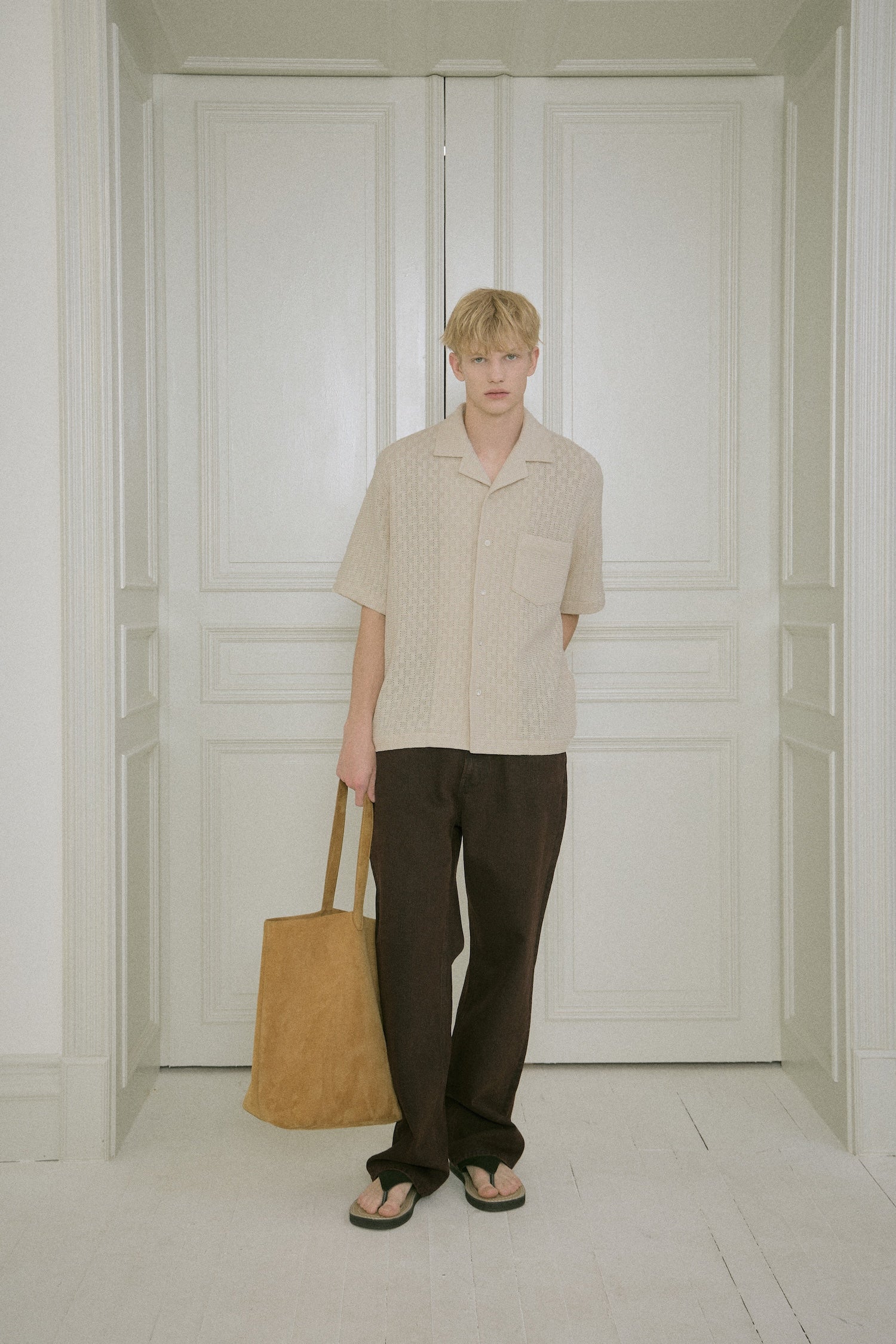 STU - Back Raglan Jacquard Shirt (Ivory) product image 4 | TRAB K-Fashion Australia