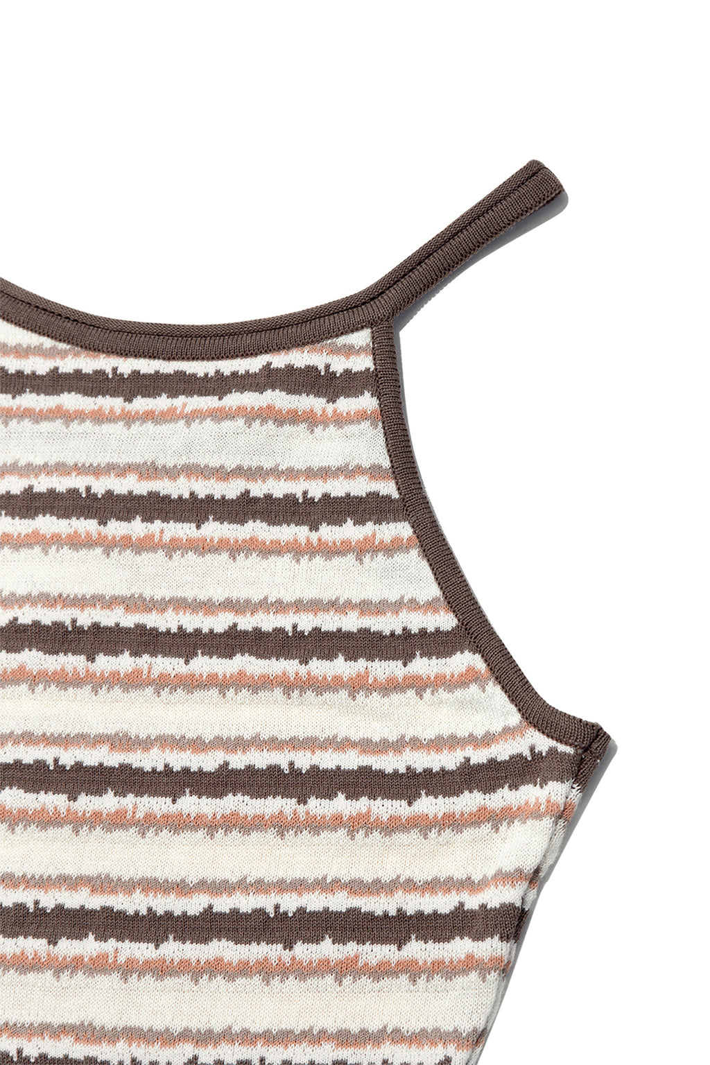 Matin Kim - Multi Stripe Sleeveless Knit Top (Brown) product image 3 | TRAB K-Fashion Australia