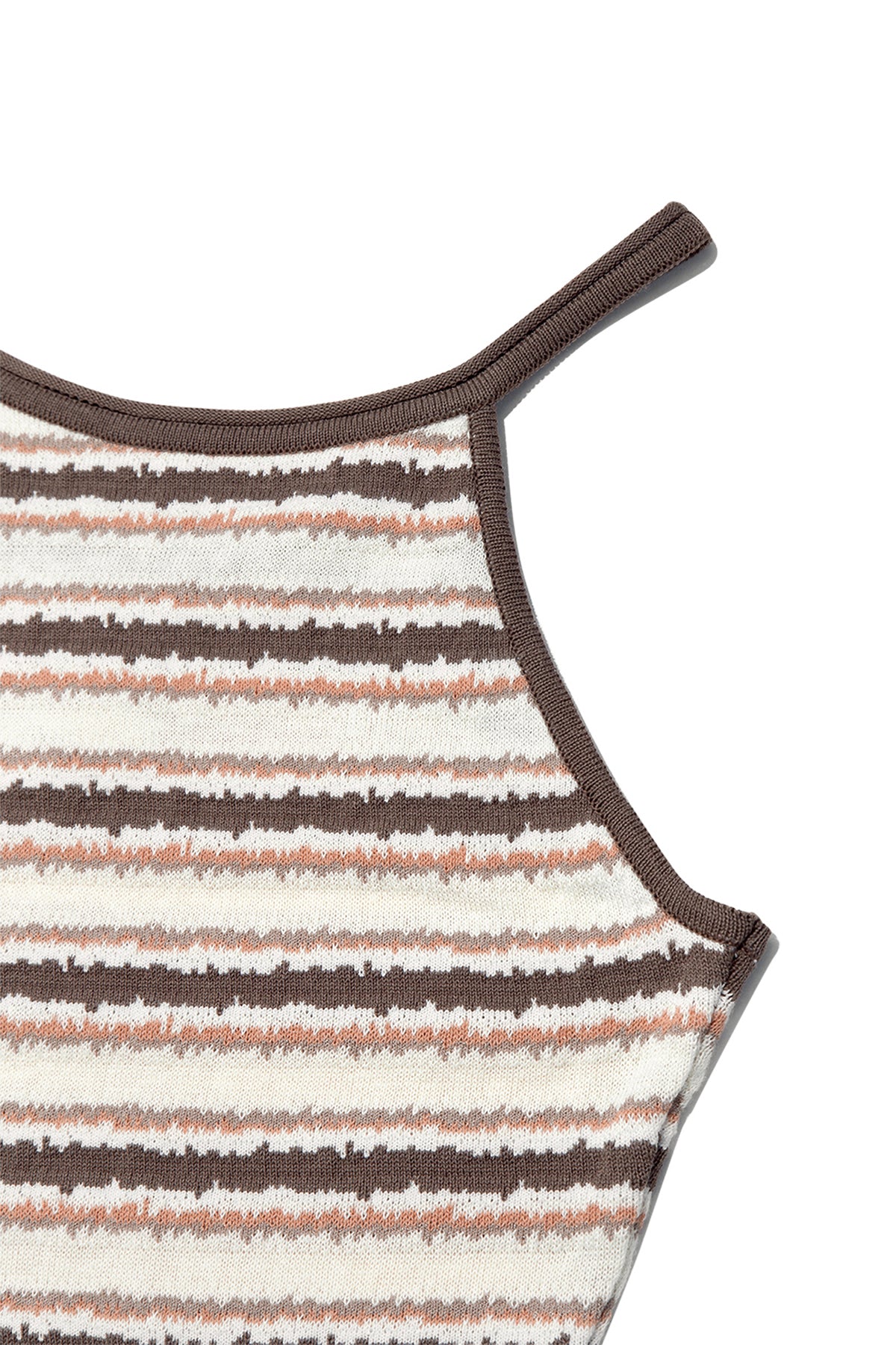 Matin Kim - Multi Stripe Sleeveless Knit Top (Brown) product image 3 | TRAB K-Fashion Australia