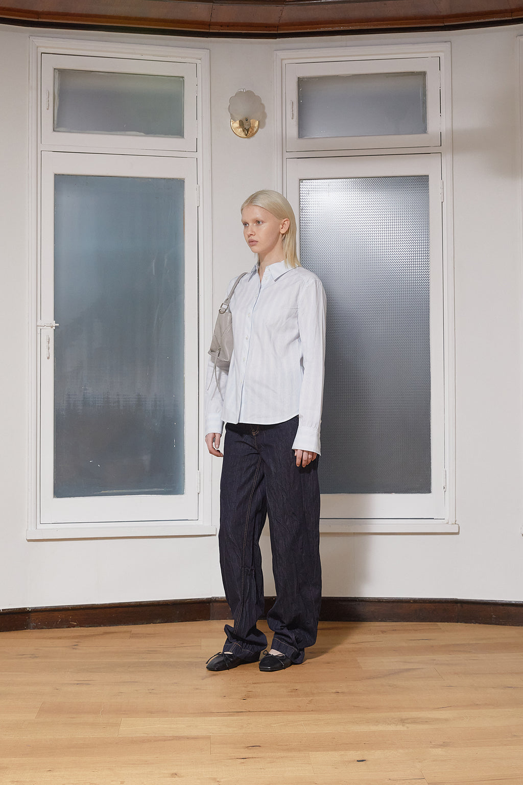 Matin Kim - Cuffs Button Point Stripe Shirt (Light Blue) product image 7 | TRAB K-Fashion Australia