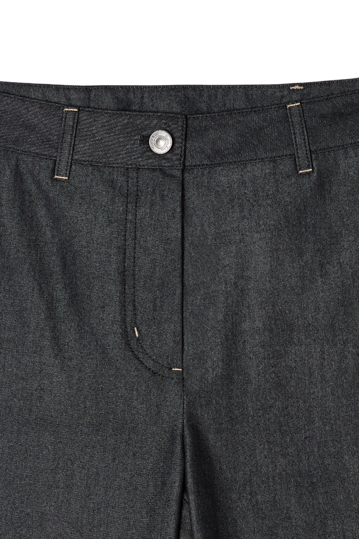 Matin Kim - Back Tuck Detail Denim Like Pants (Black) product image 3 | TRAB K-Fashion Australia