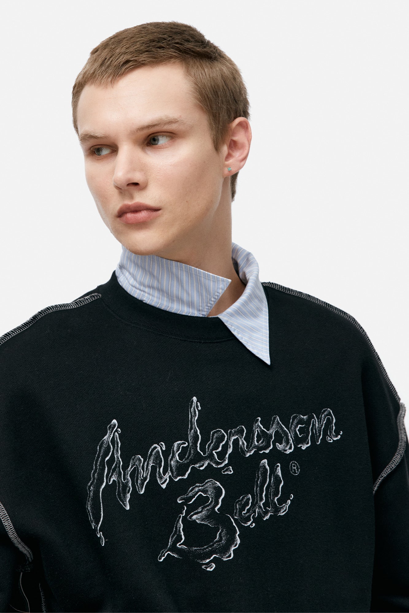 Andersson Bell - Unisex Liquid Logo Sweatshirt (Black) product image 5 | TRAB K-Fashion Australia
