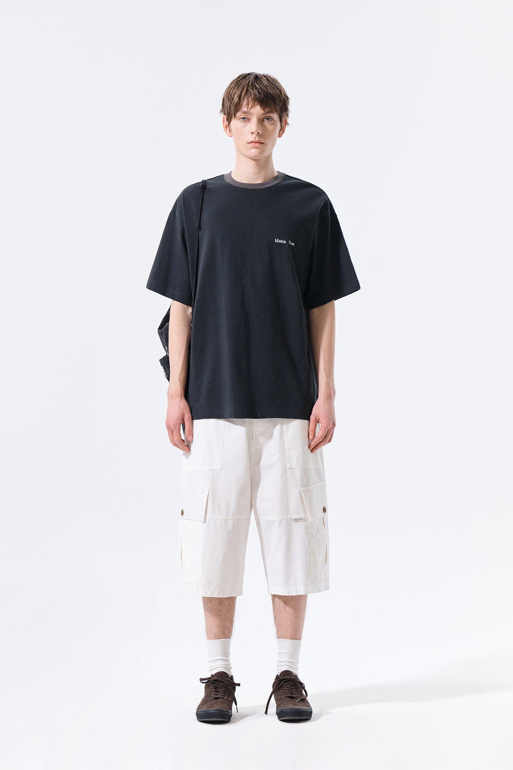 Matin Kim - Patchwork Cargo Bermuda Pants (White) product image 11 | TRAB K-Fashion Australia