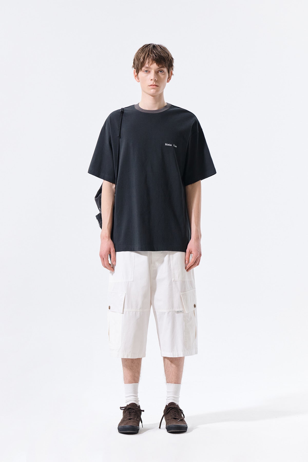 Matin Kim - Patchwork Cargo Bermuda Pants (White) product image 11 | TRAB K-Fashion Australia