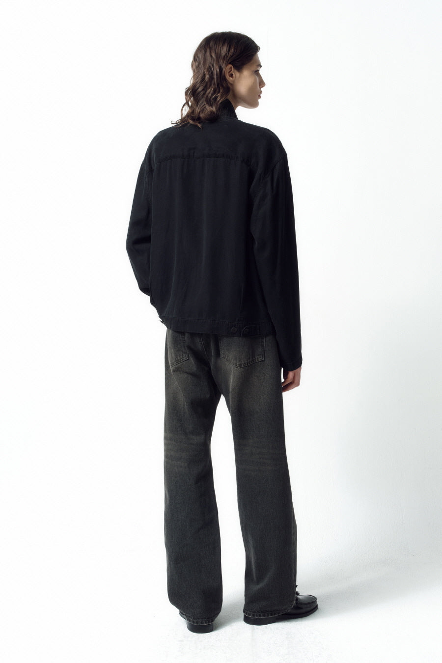 Insilence - Washed Tencel Zip-Up Jacket (Washed Black) product image 5 | TRAB K-Fashion Australia