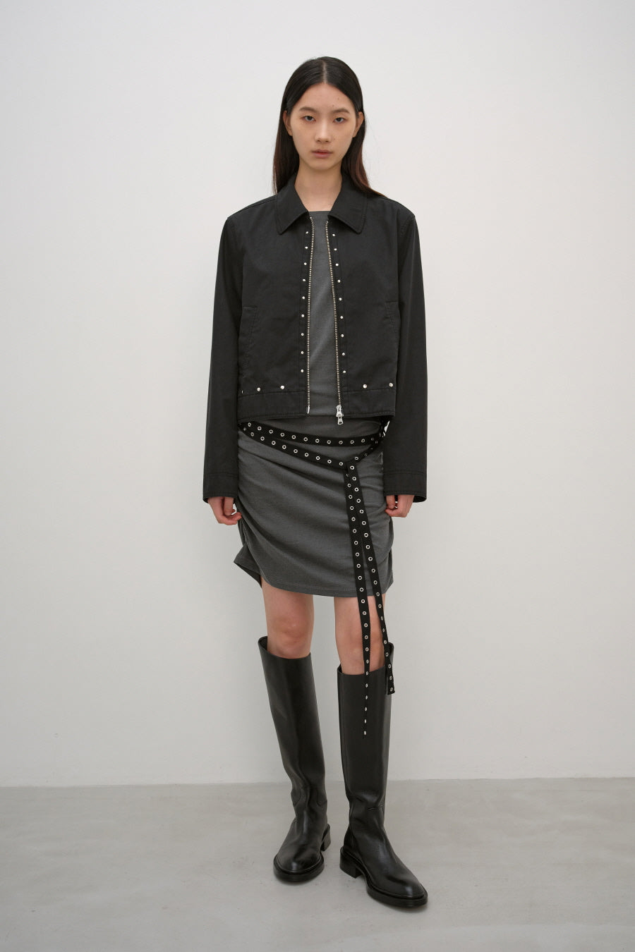 Insilence - Cotton Stud Jacket (Black) product image 4 | TRAB K-Fashion Australia