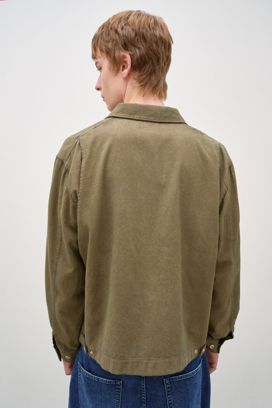 Insilence - Vintage Denim Suede Jacket (Beige) product image 6 | TRAB K-Fashion Australia