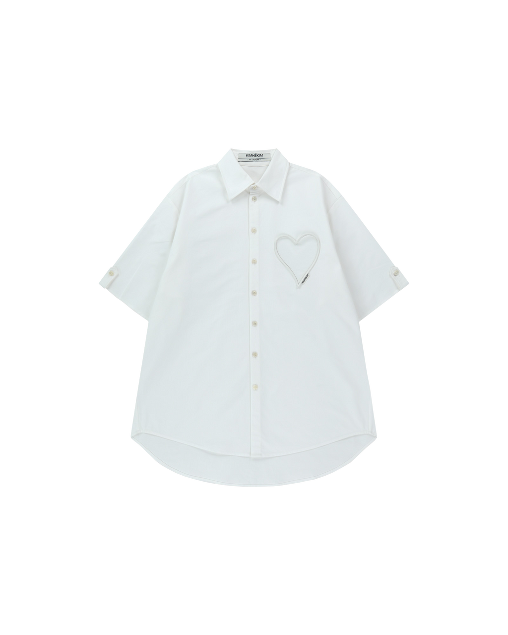 Kimhe Kim - Mesh Heart Pocket Shirt (White) product image 1 | TRAB K-Fashion Australia