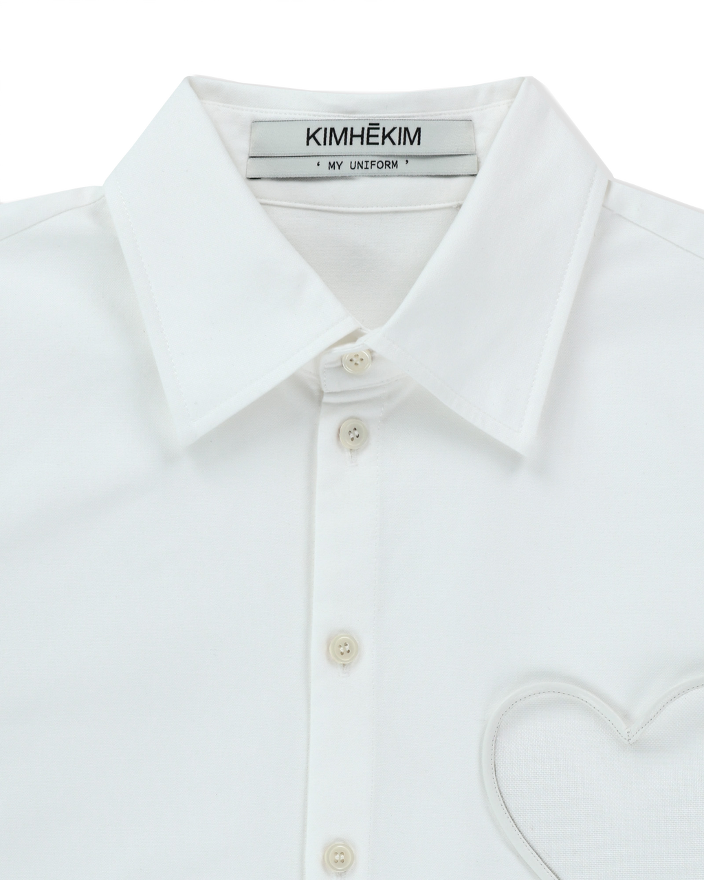 Kimhe Kim - Mesh Heart Pocket Shirt (White) product image 3 | TRAB K-Fashion Australia