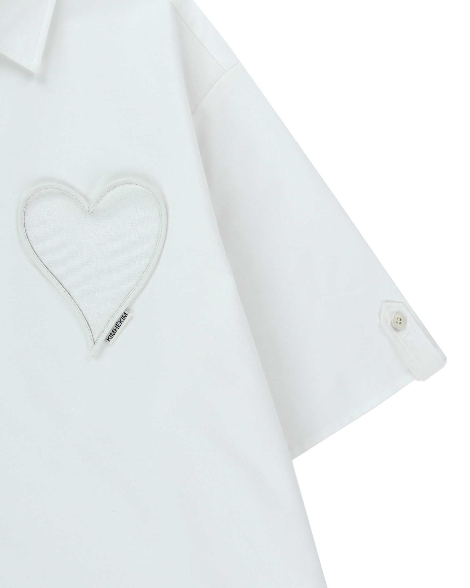 Kimhe Kim - Mesh Heart Pocket Shirt (White) product image 4 | TRAB K-Fashion Australia
