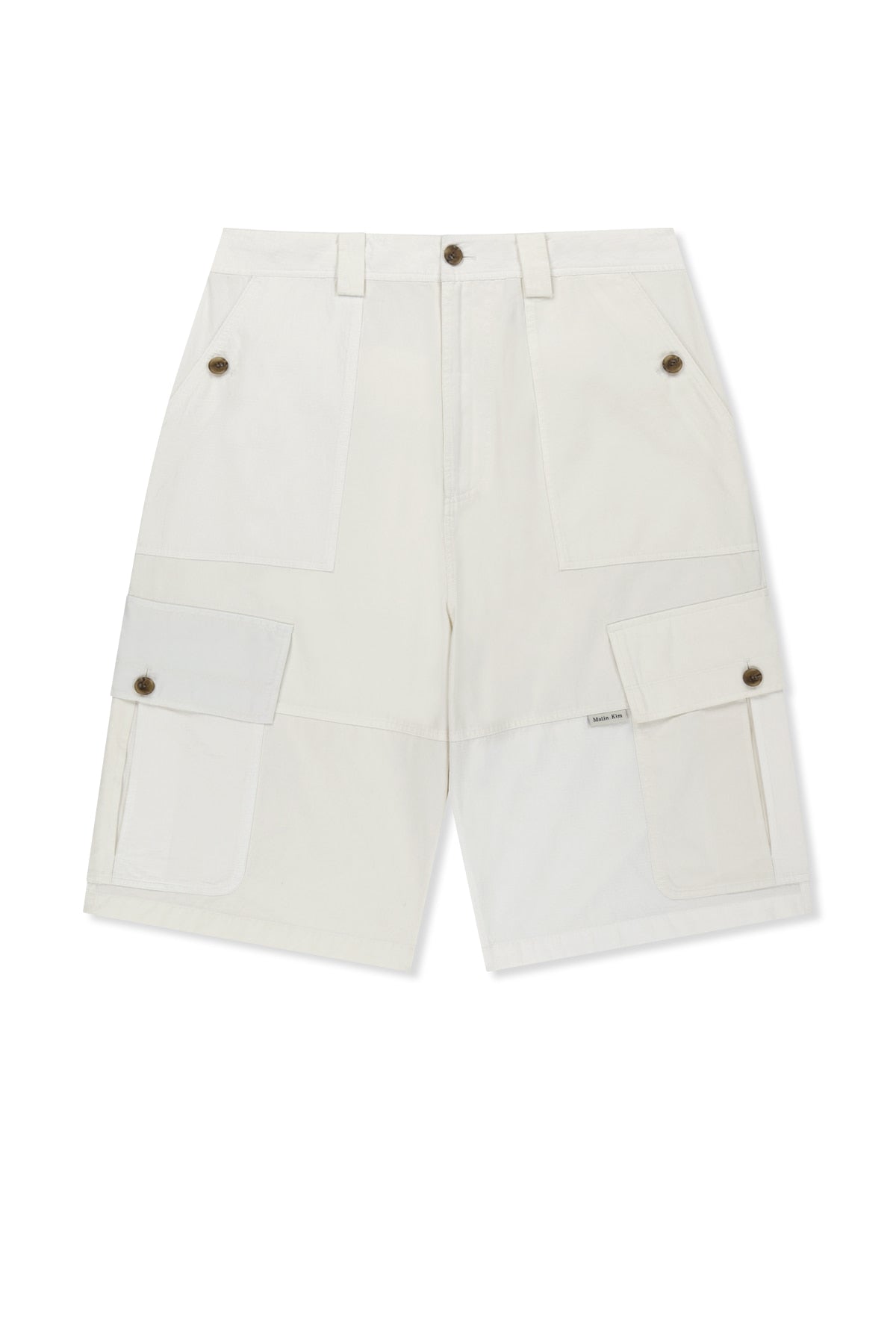 Matin Kim - Patchwork Cargo Bermuda Pants (White) product image 1 | TRAB K-Fashion Australia